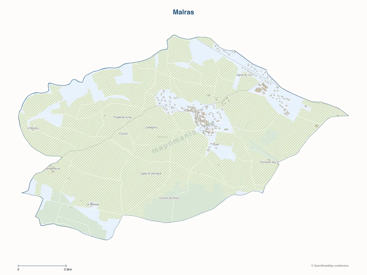 Carte de Malras à personnaliser