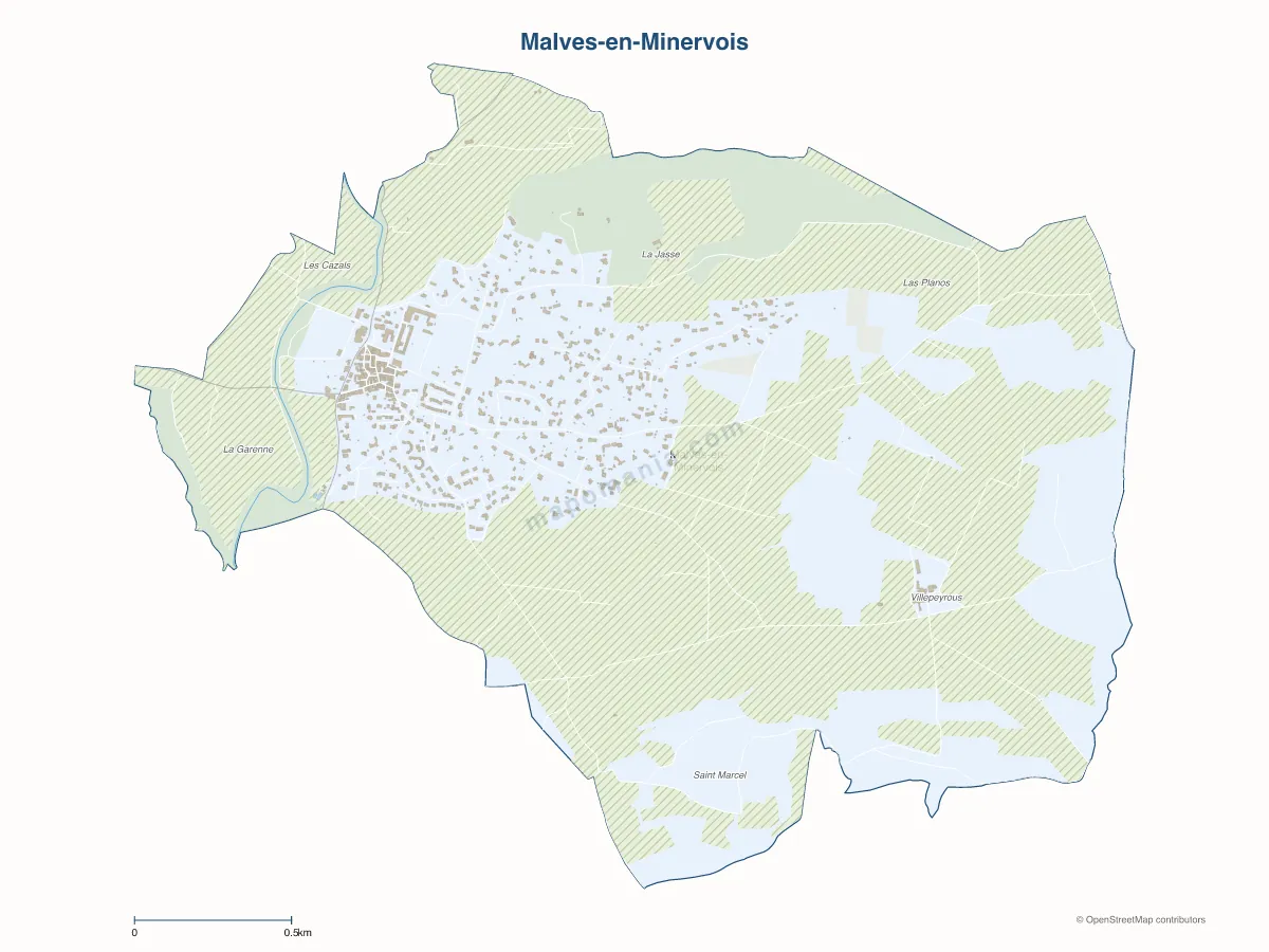 Carte de Malves-en-Minervois à personnaliser