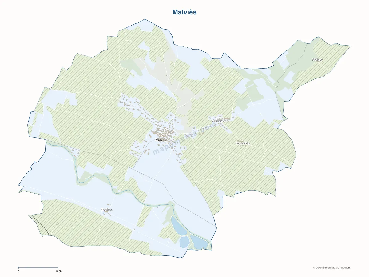 Carte de Malviès à personnaliser