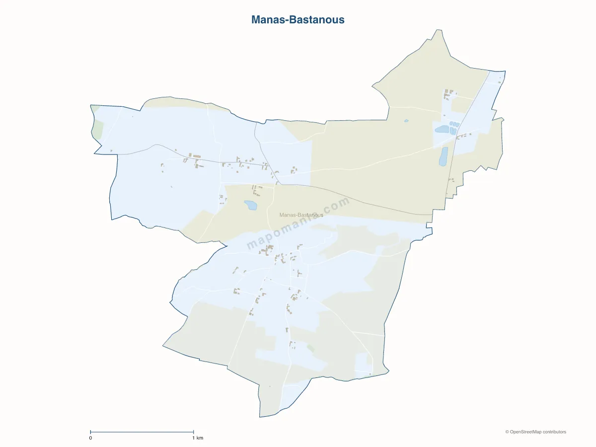 Carte de Manas-Bastanous à personnaliser