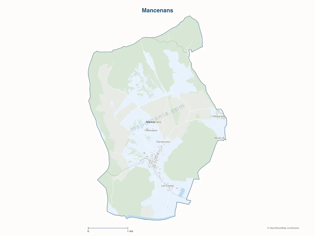 Carte de Mancenans à personnaliser