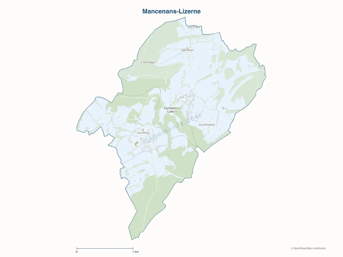 Carte de Mancenans-Lizerne à personnaliser