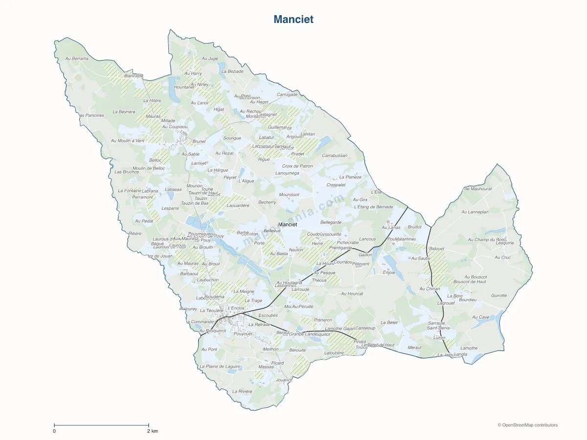 Carte de Manciet à personnaliser