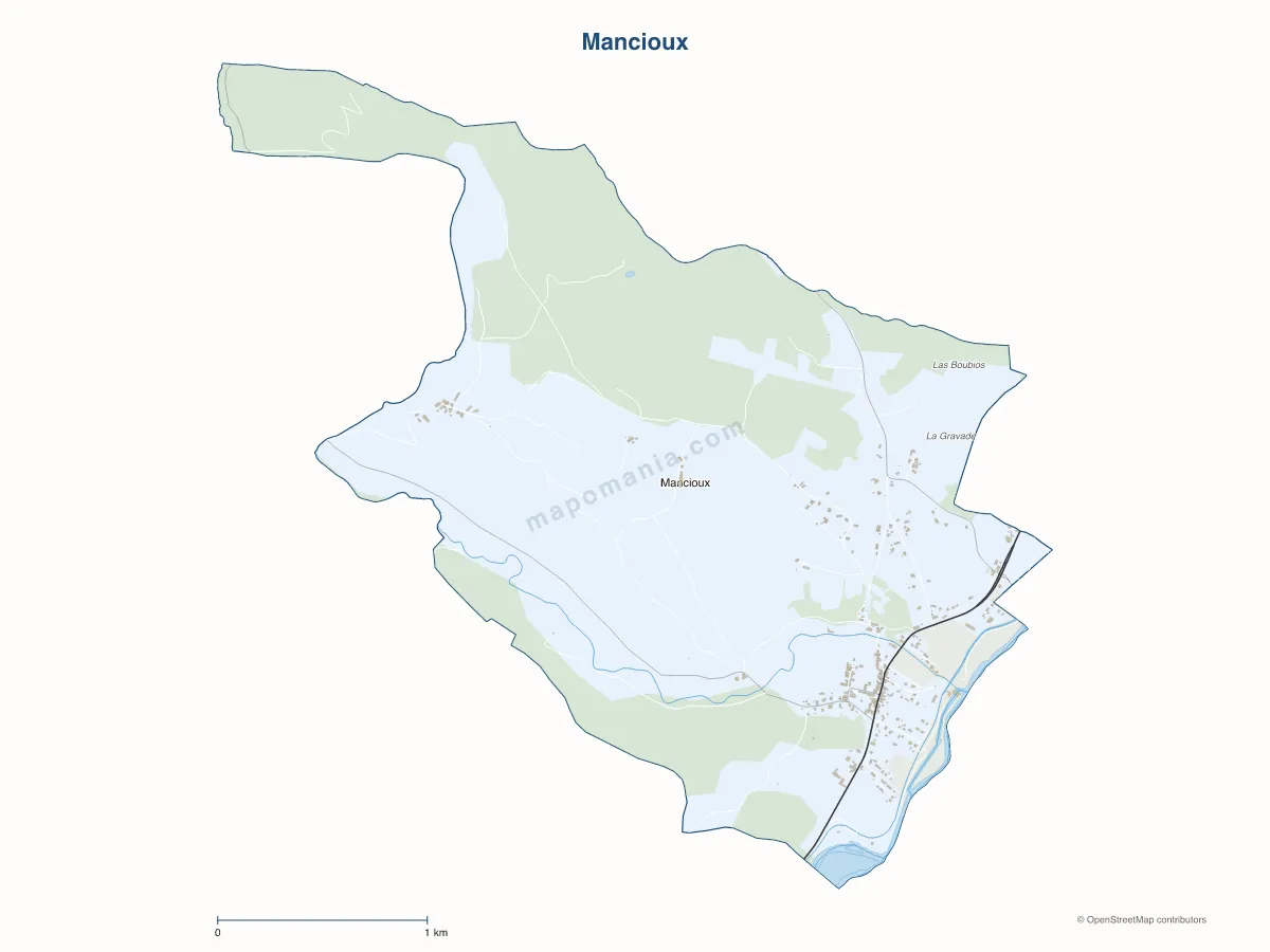 Carte de Mancioux à personnaliser
