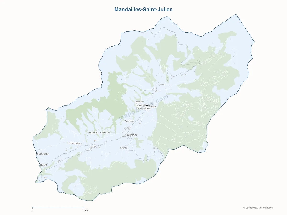 Carte de Mandailles-Saint-Julien à personnaliser
