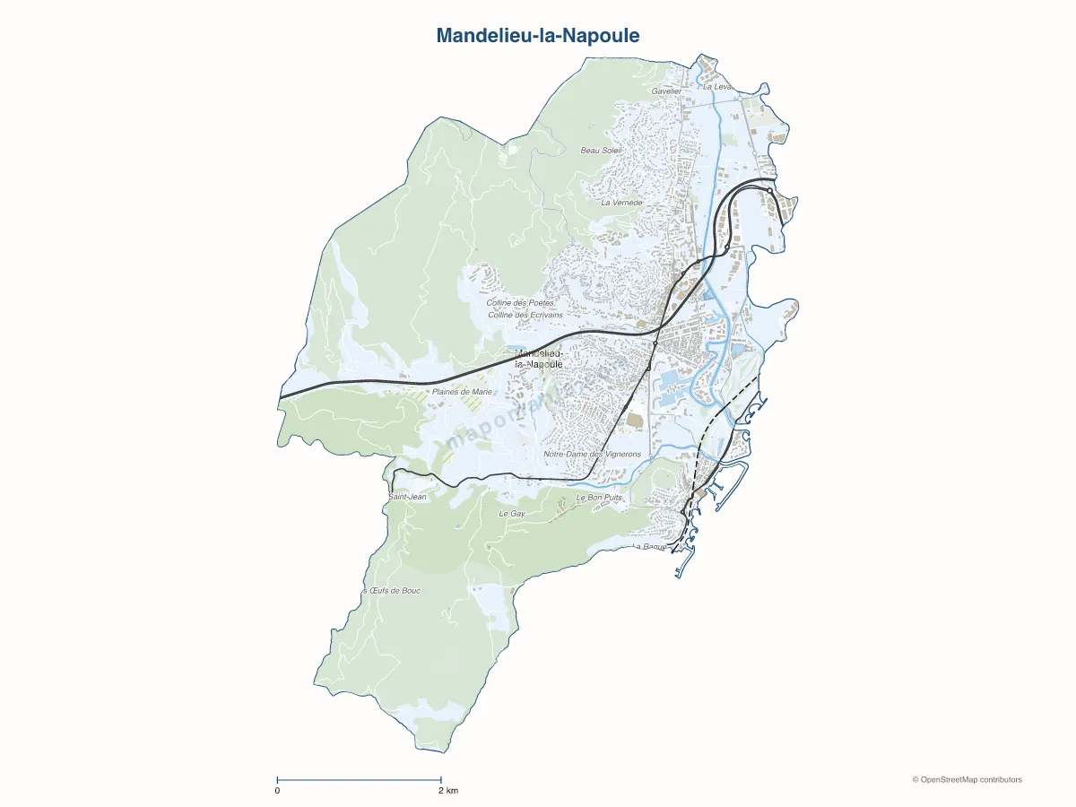 Carte de Mandelieu-la-Napoule à personnaliser