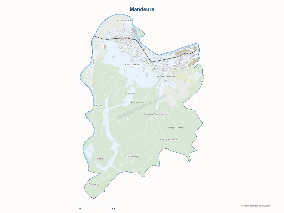 Carte de Mandeure à personnaliser