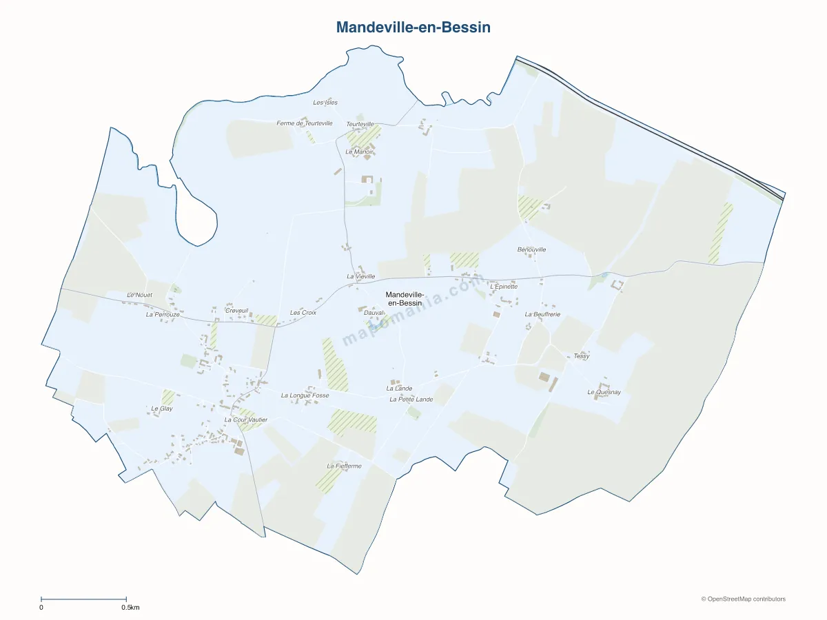 Carte de Mandeville-en-Bessin à personnaliser