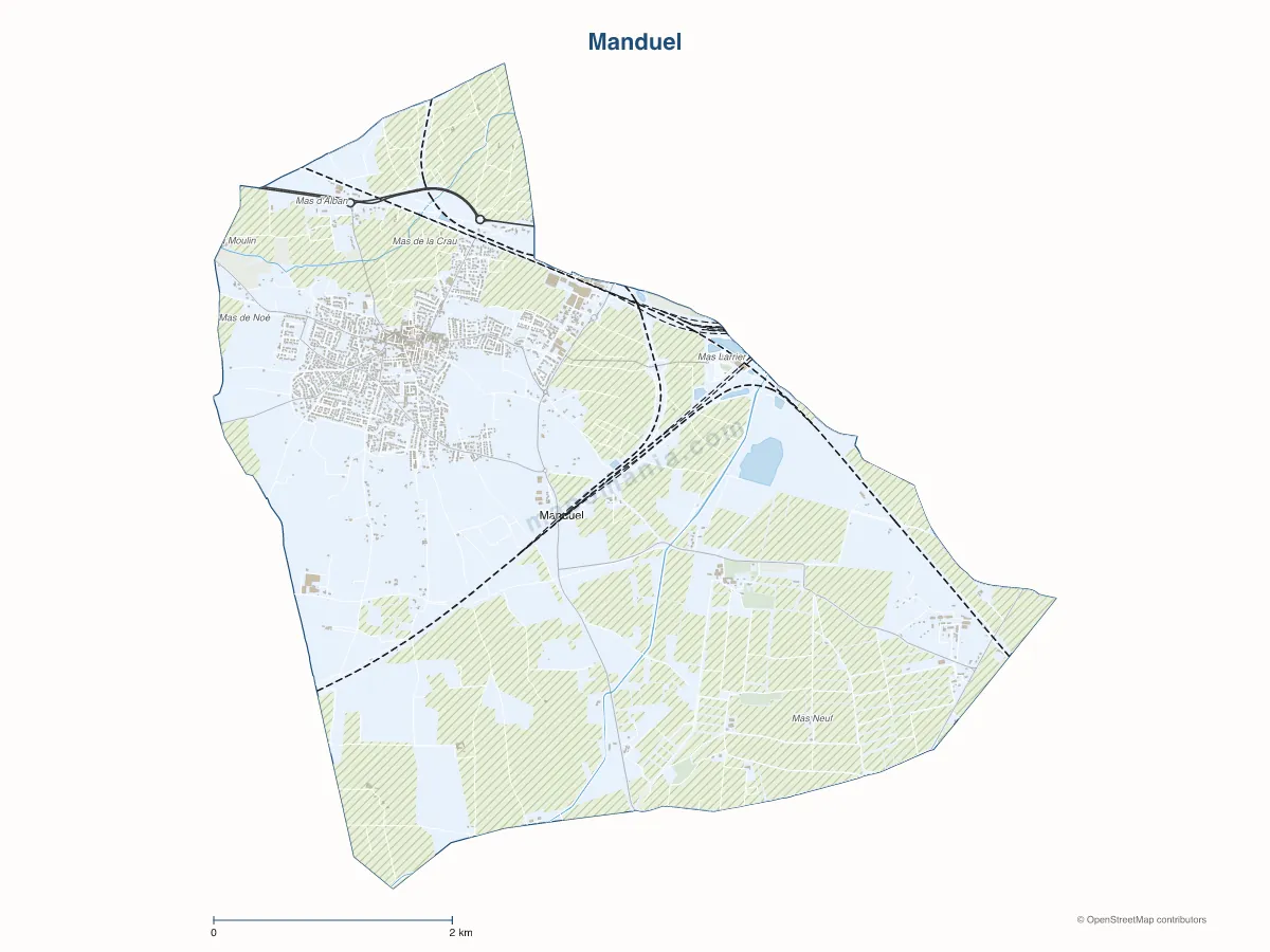 Carte de Manduel à personnaliser