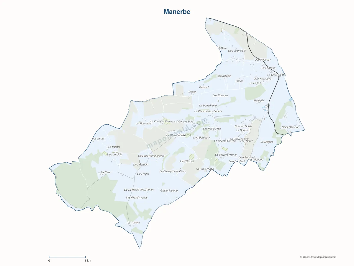Carte de Manerbe à personnaliser