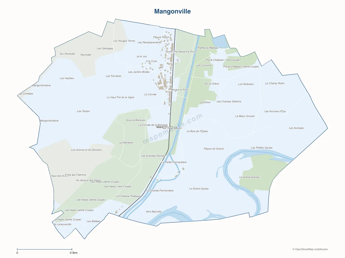 Carte de Mangonville à personnaliser