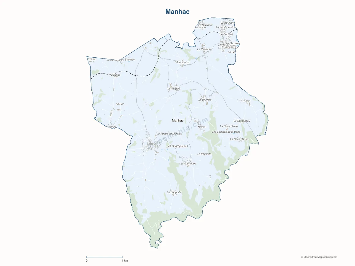 Carte de Manhac à personnaliser