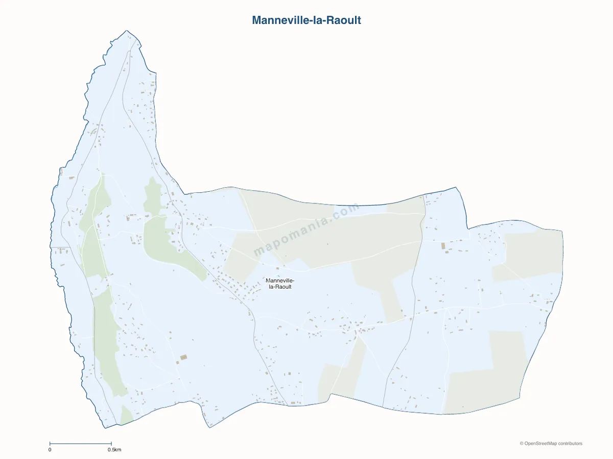 Carte de Manneville-la-Raoult à personnaliser