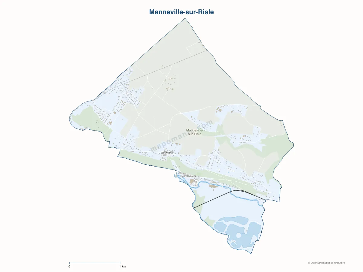 Carte de Manneville-sur-Risle à personnaliser