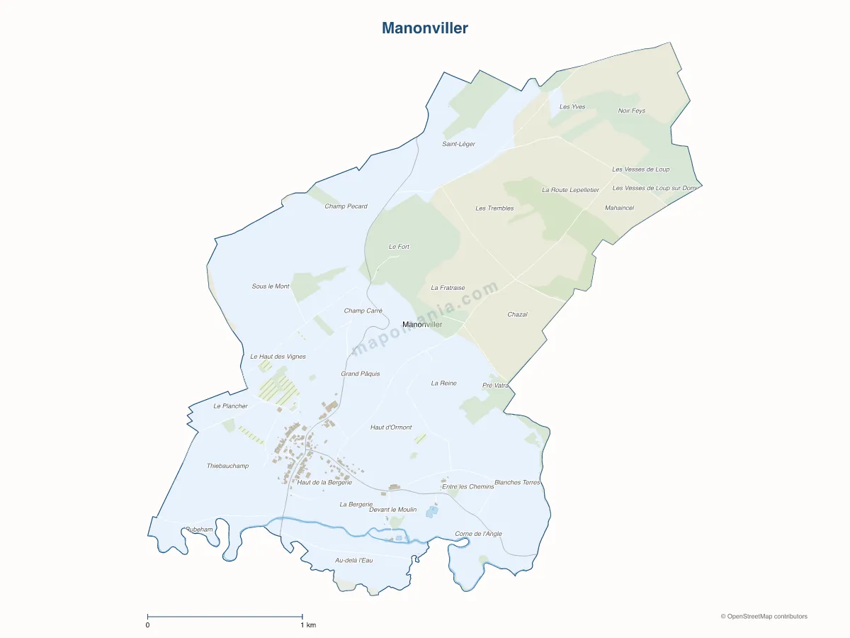 Carte de Manonviller à personnaliser
