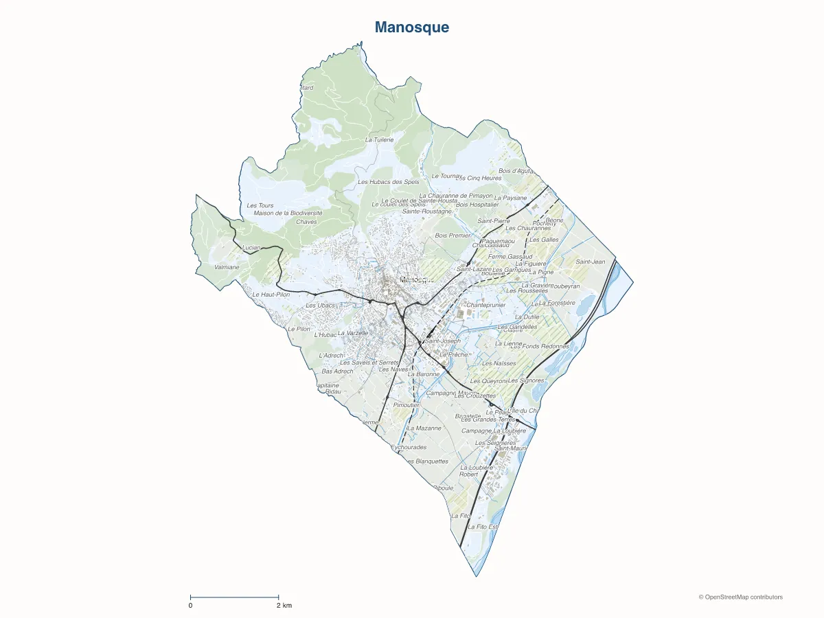 Carte de Manosque à personnaliser