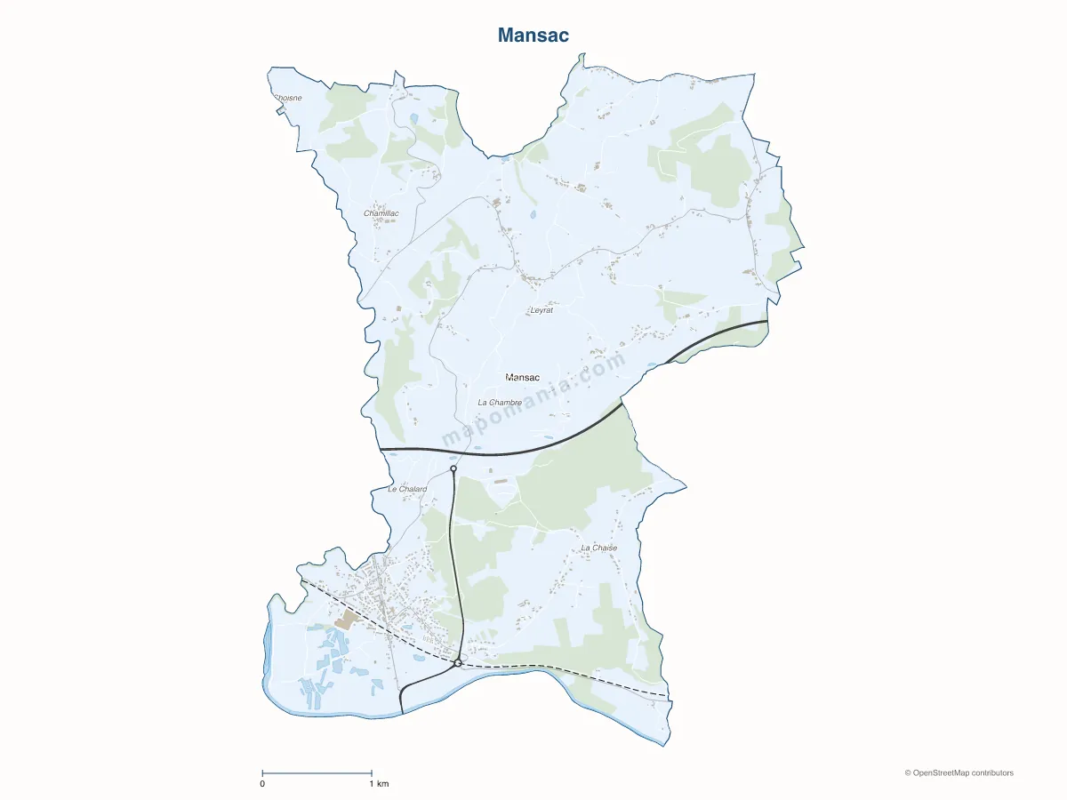 Carte de Mansac à personnaliser