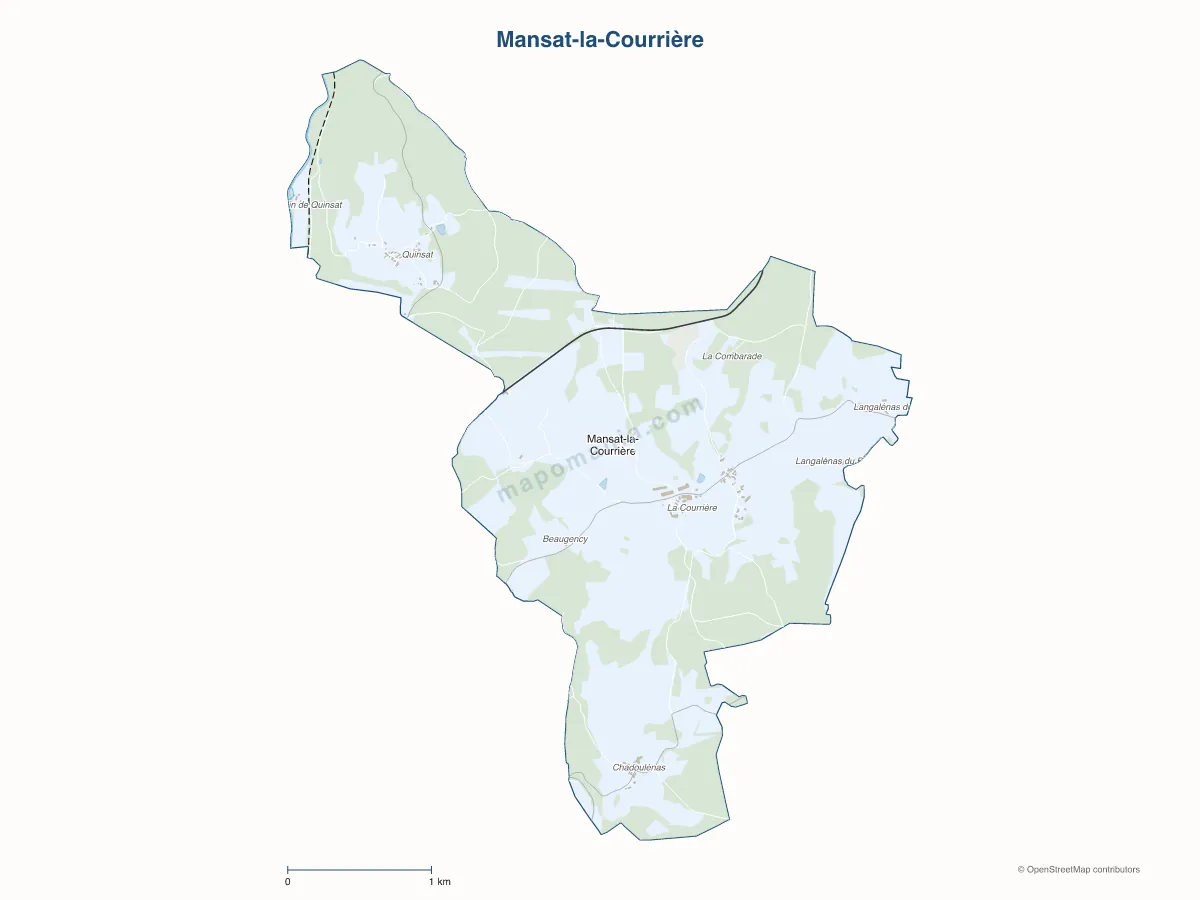 Carte de Mansat-la-Courrière à personnaliser