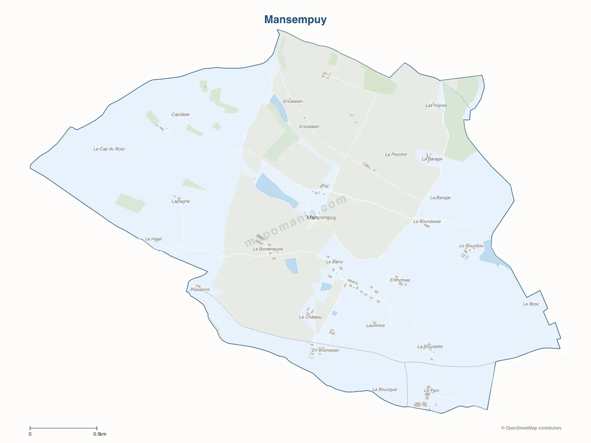 Carte de Mansempuy à personnaliser