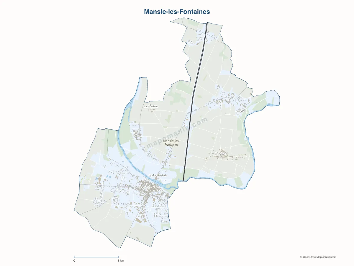 Carte de Mansle-les-Fontaines à personnaliser