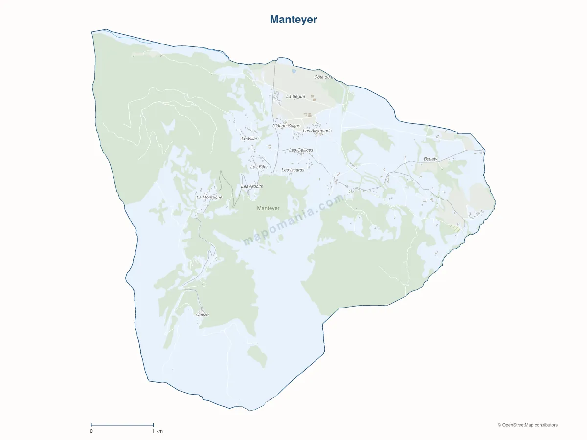 Carte de Manteyer à personnaliser
