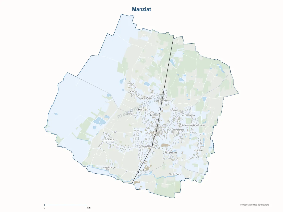 Carte de Manziat à personnaliser