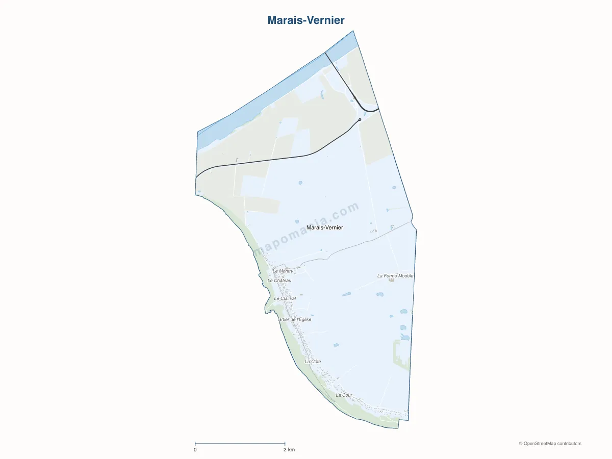 Carte de Marais-Vernier à personnaliser