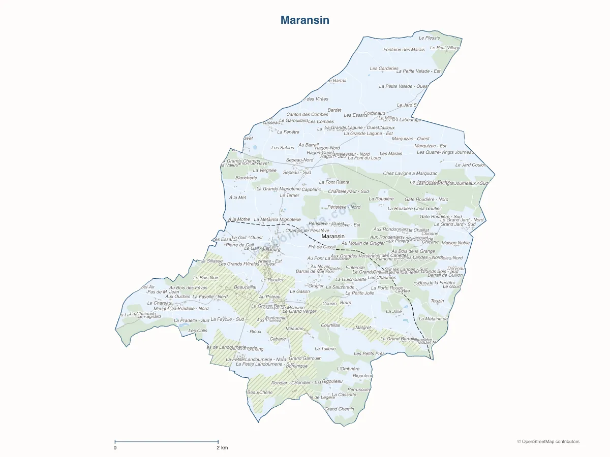 Carte de Maransin à personnaliser