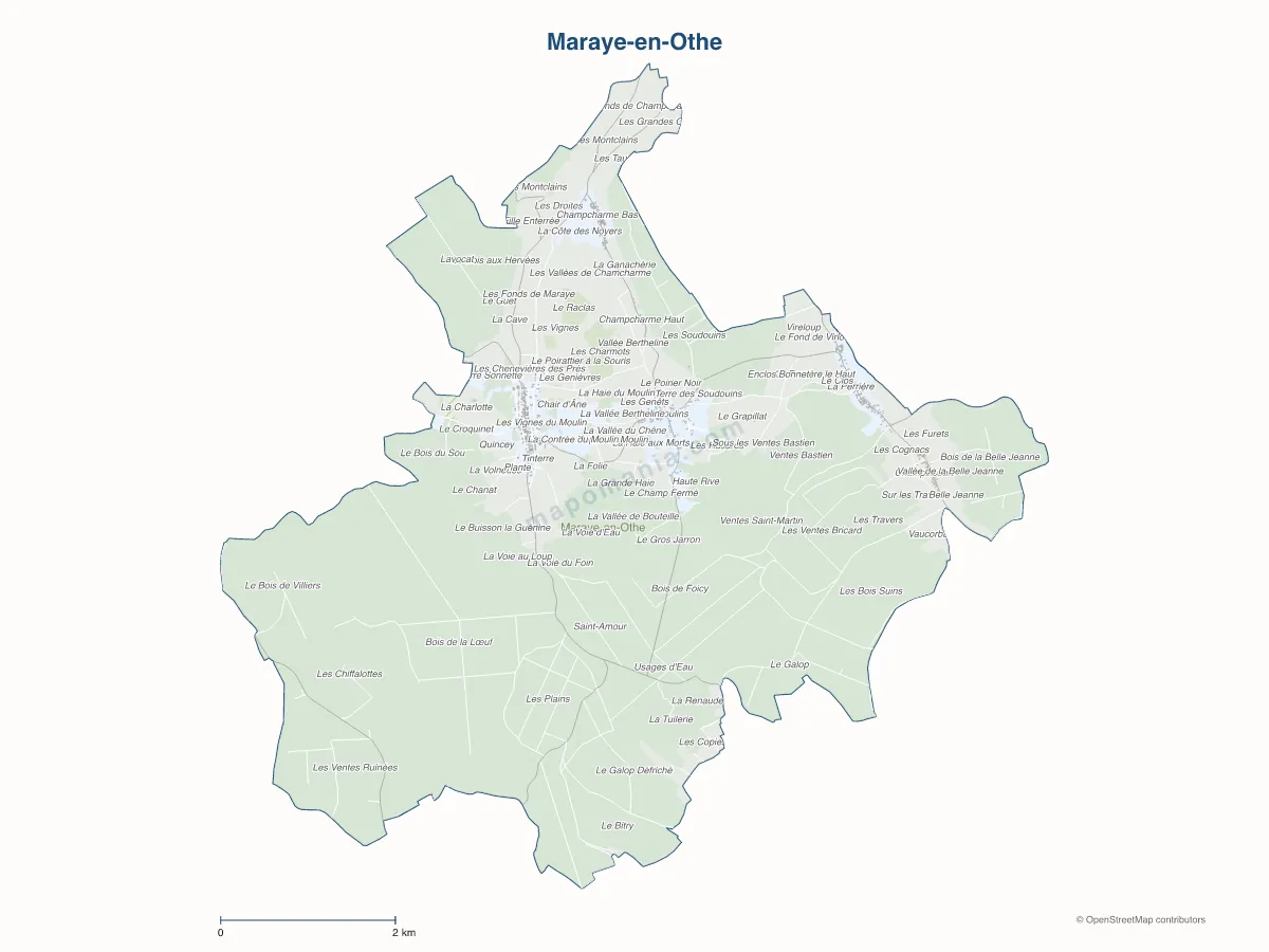 Carte de Maraye-en-Othe à personnaliser