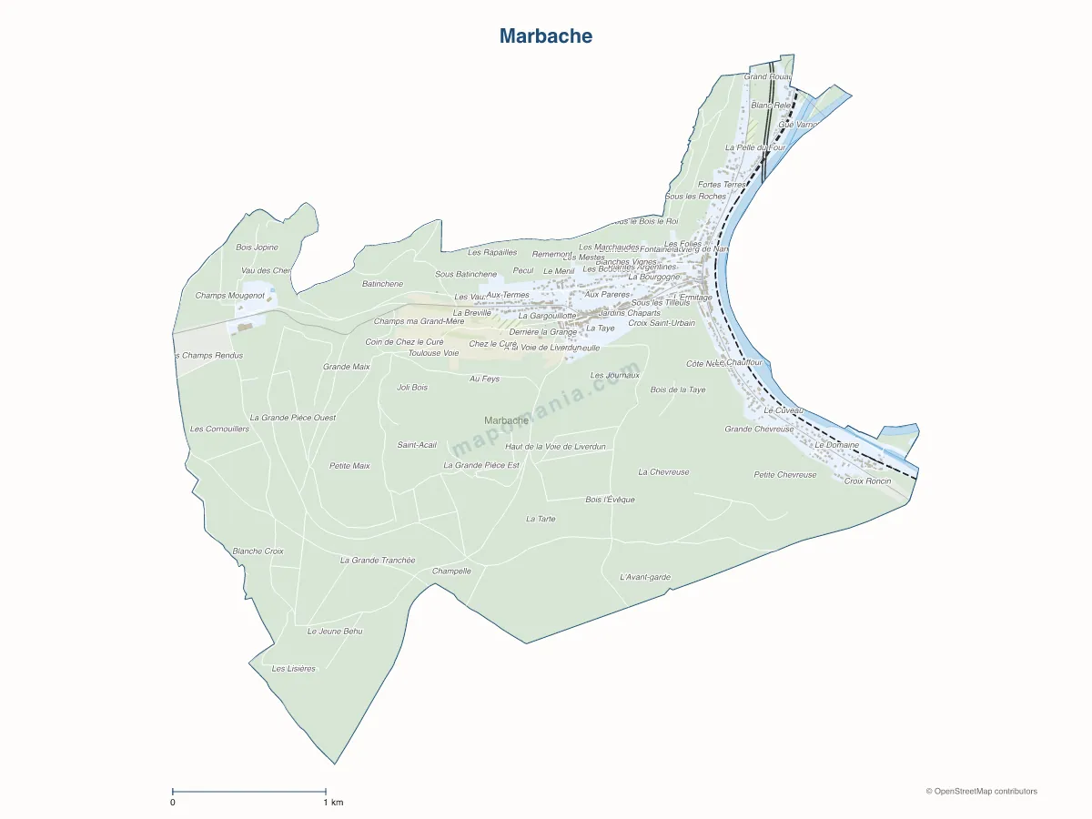 Carte de Marbache à personnaliser