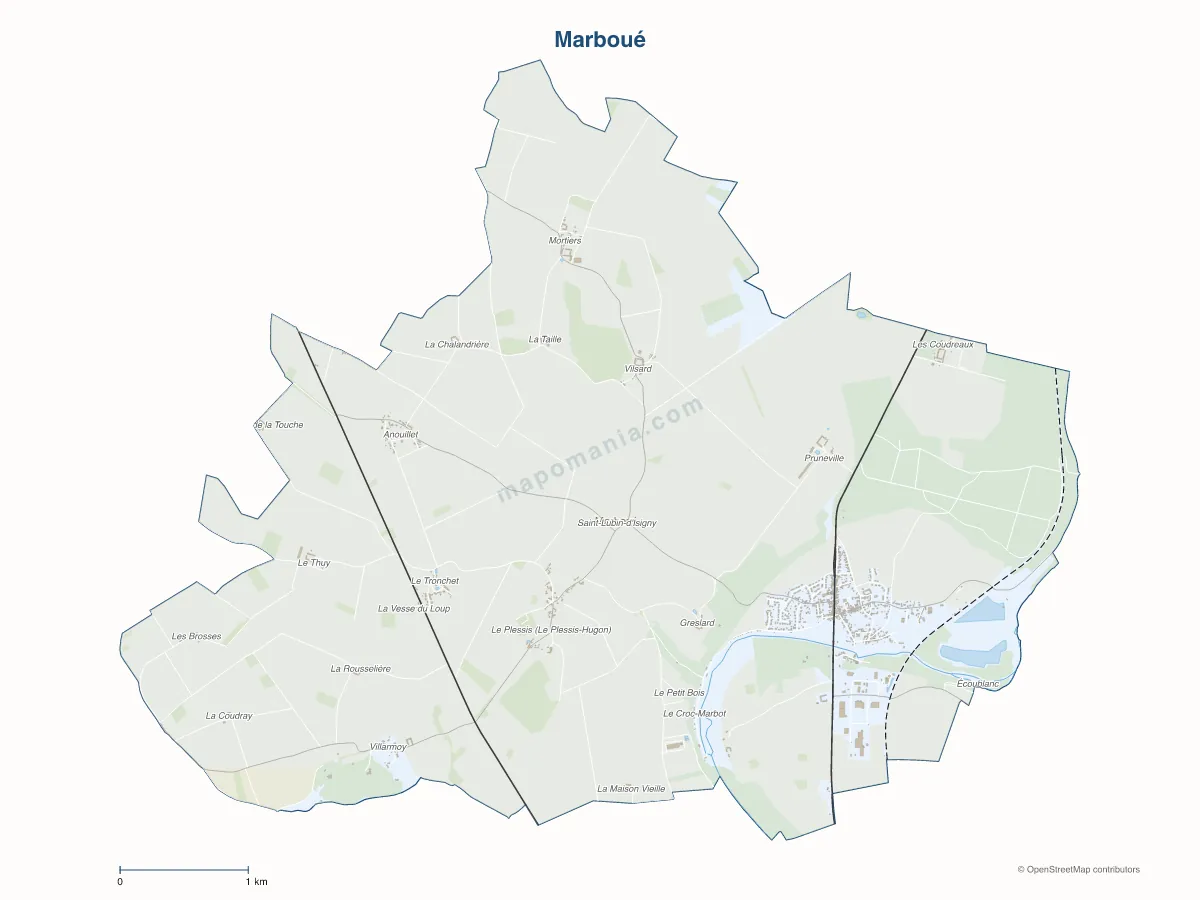 Carte de Marboué à personnaliser