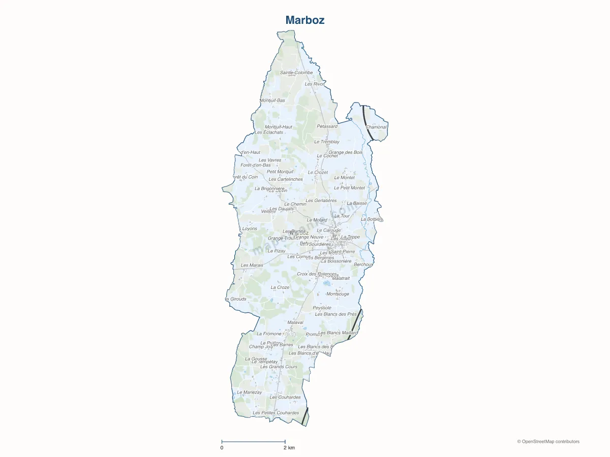 Carte de Marboz à personnaliser
