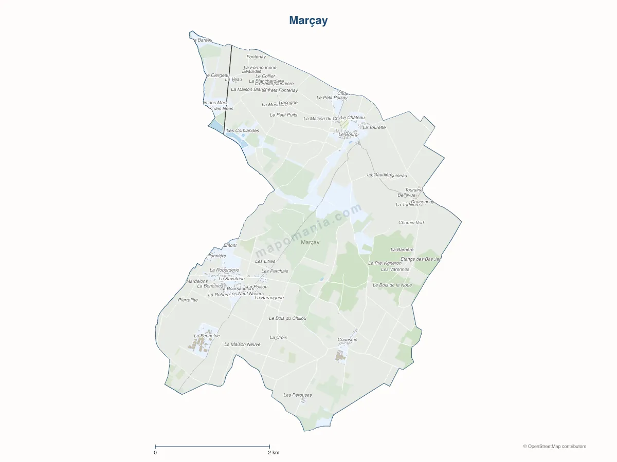Carte de Marçay à personnaliser