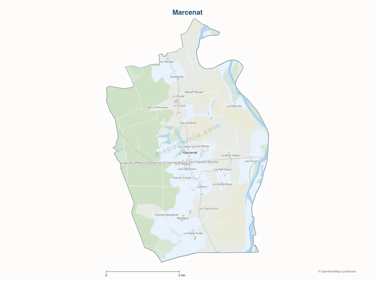Carte de Marcenat à personnaliser