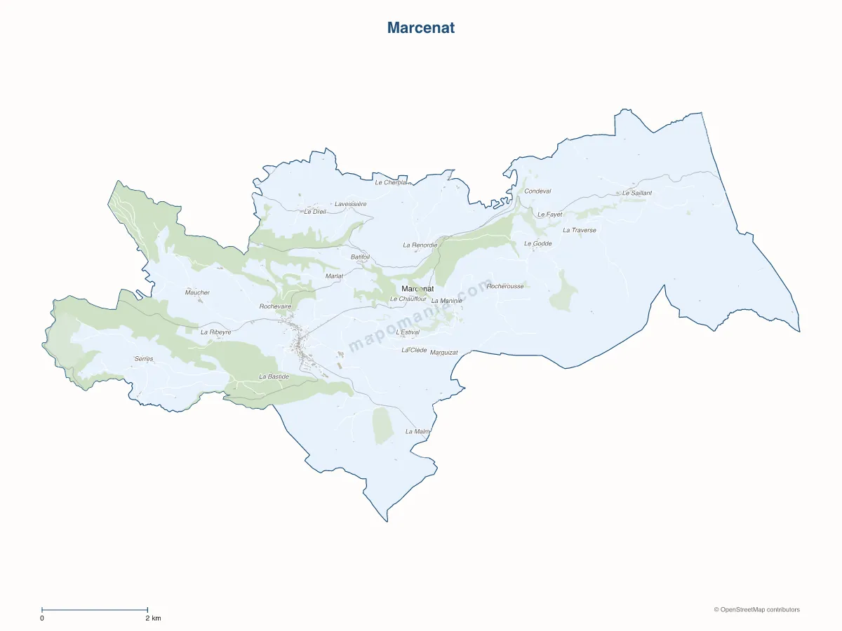 Carte de Marcenat à personnaliser