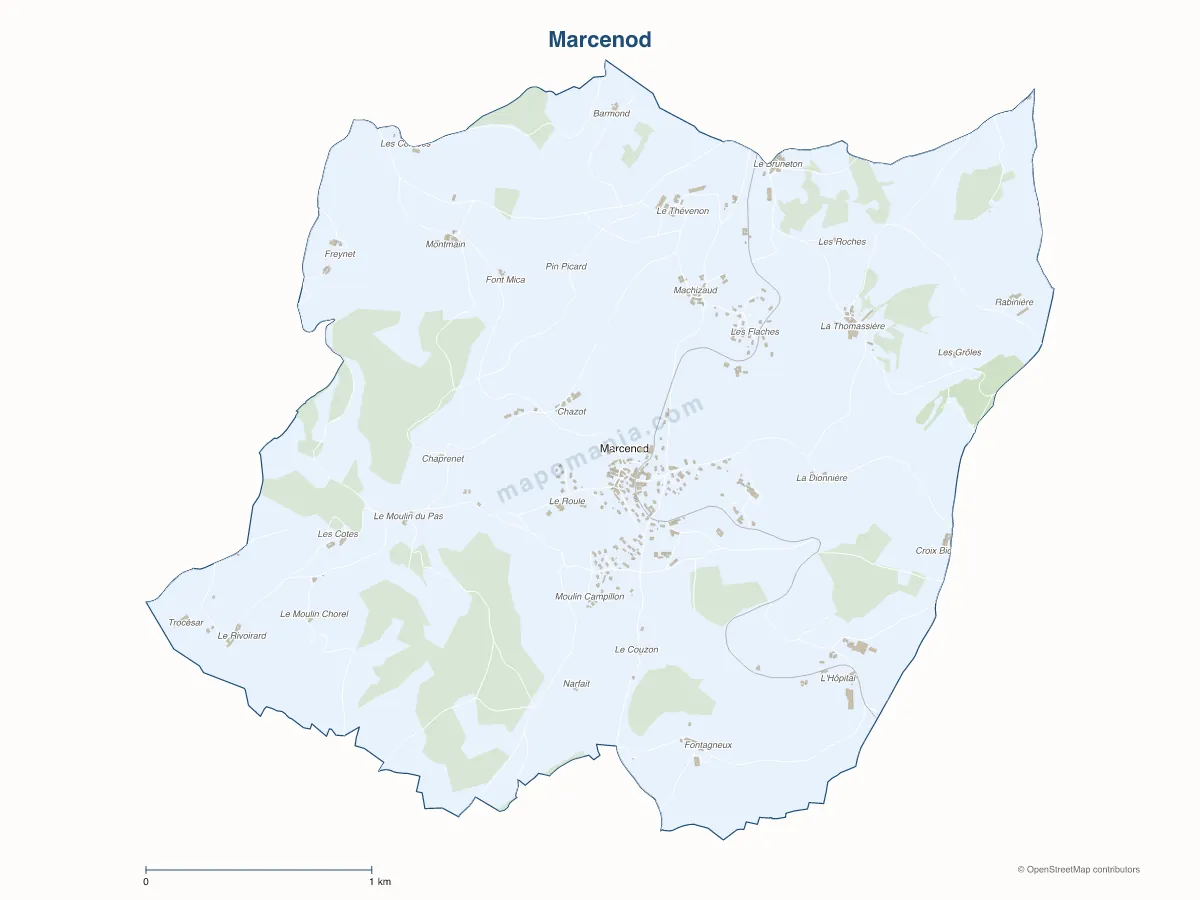 Carte de Marcenod à personnaliser