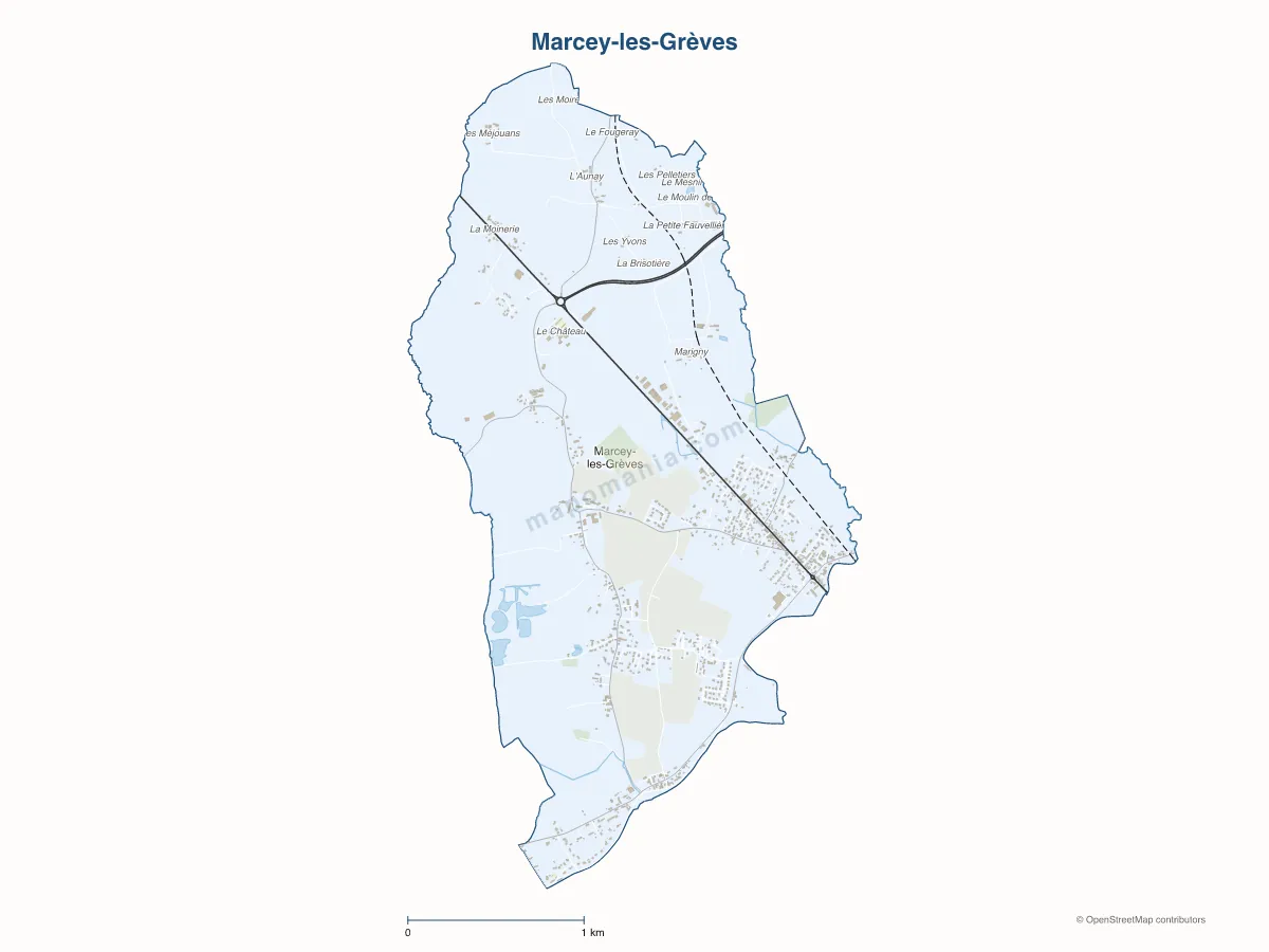 Carte de Marcey-les-Grèves à personnaliser