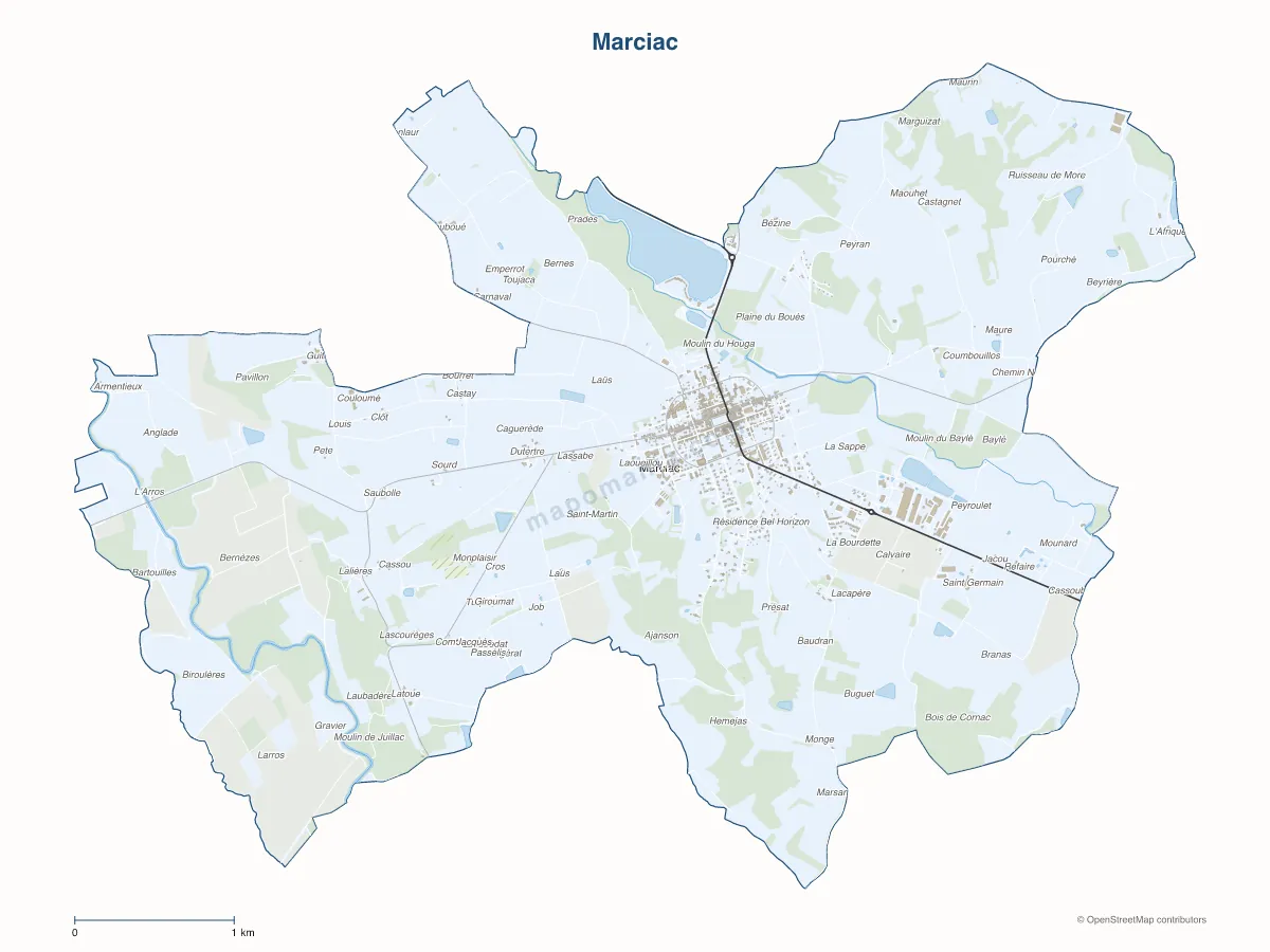 Carte de Marciac à personnaliser