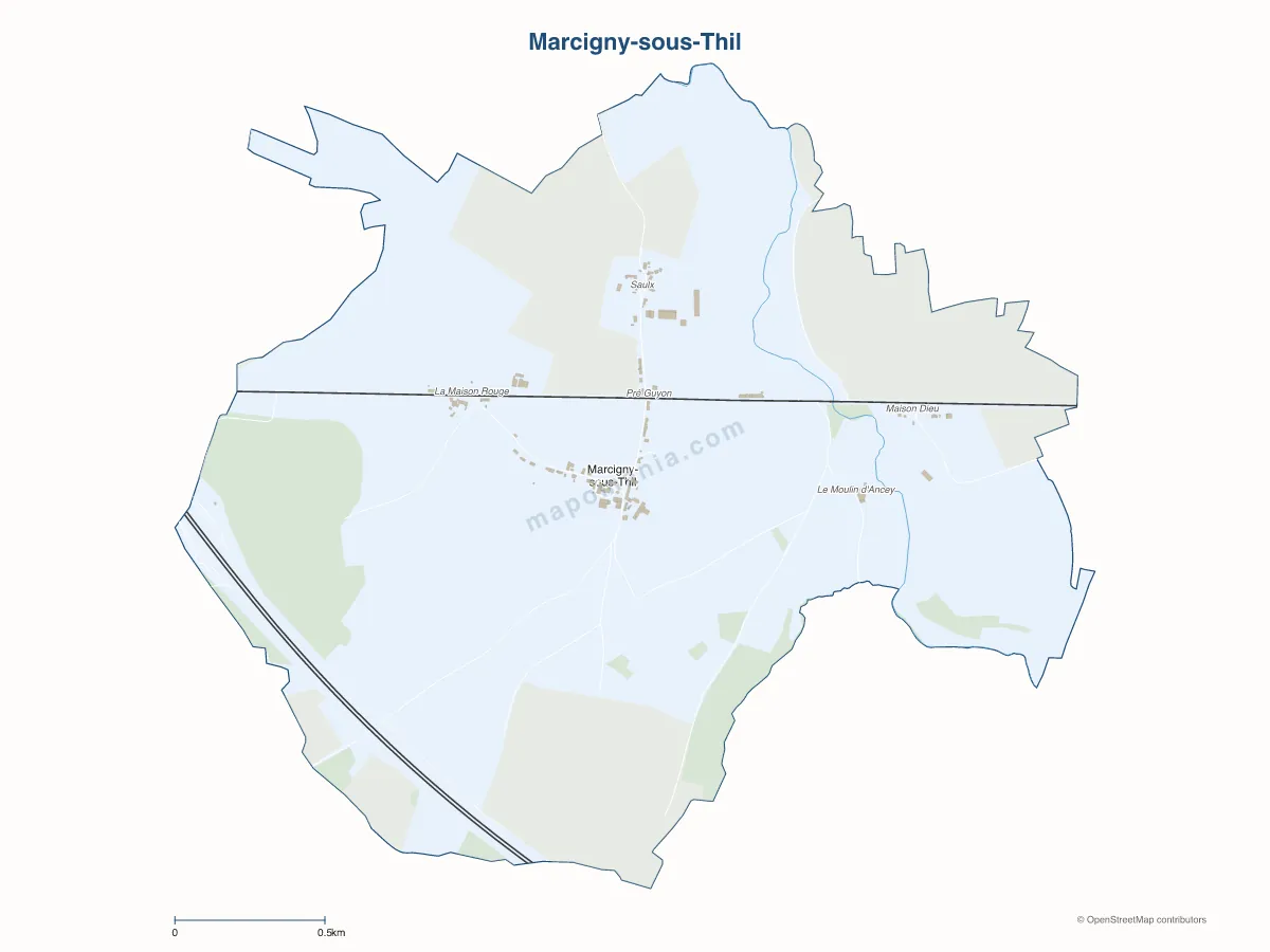 Carte de Marcigny-sous-Thil à personnaliser