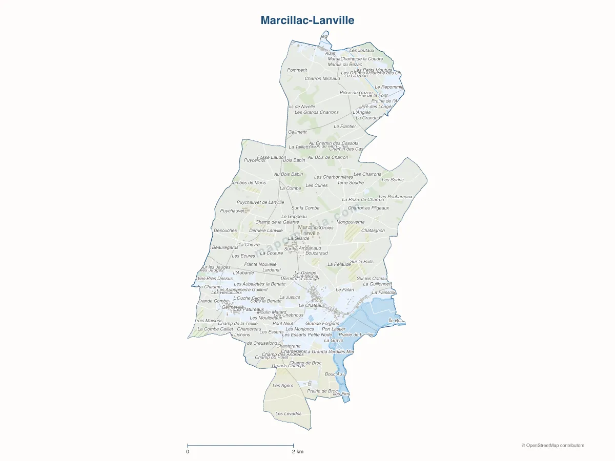 Carte de Marcillac-Lanville à personnaliser