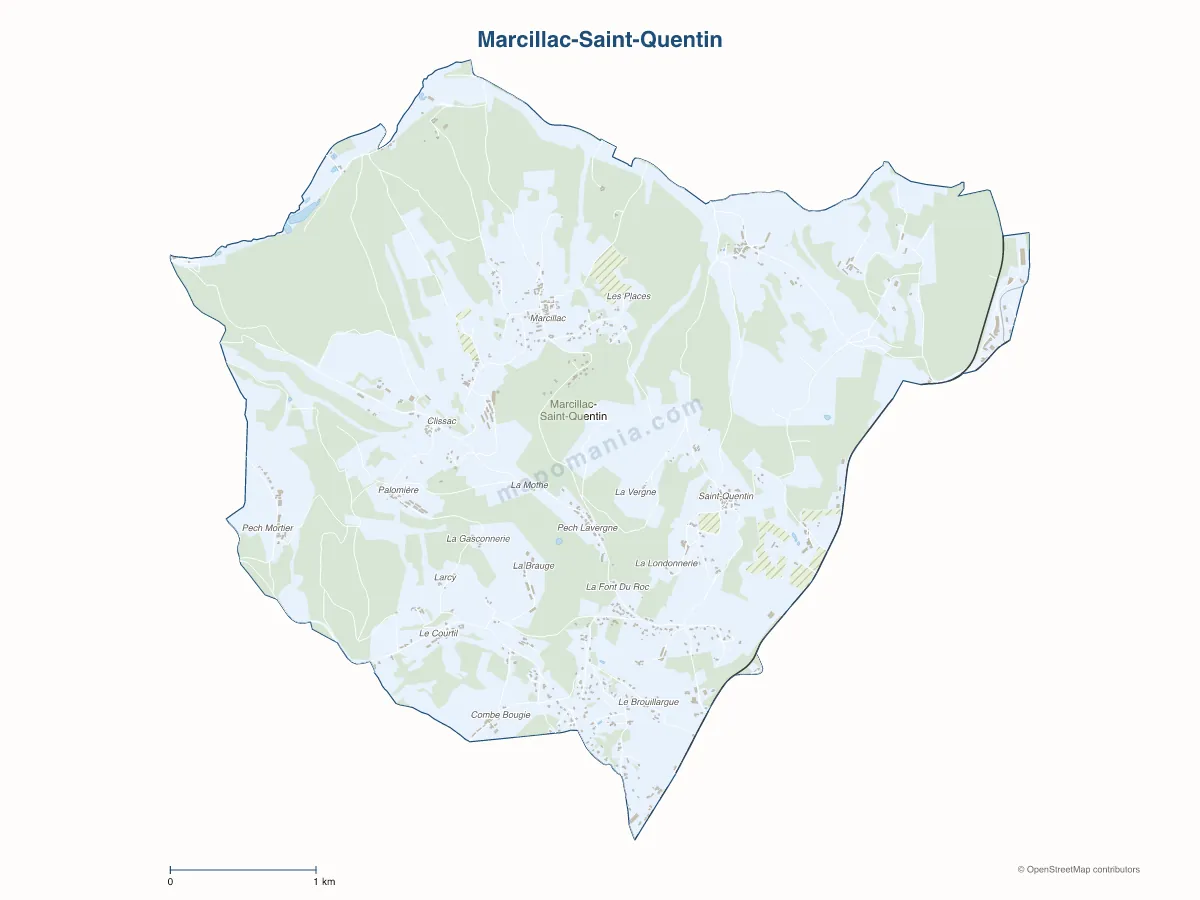 Carte de Marcillac-Saint-Quentin à personnaliser
