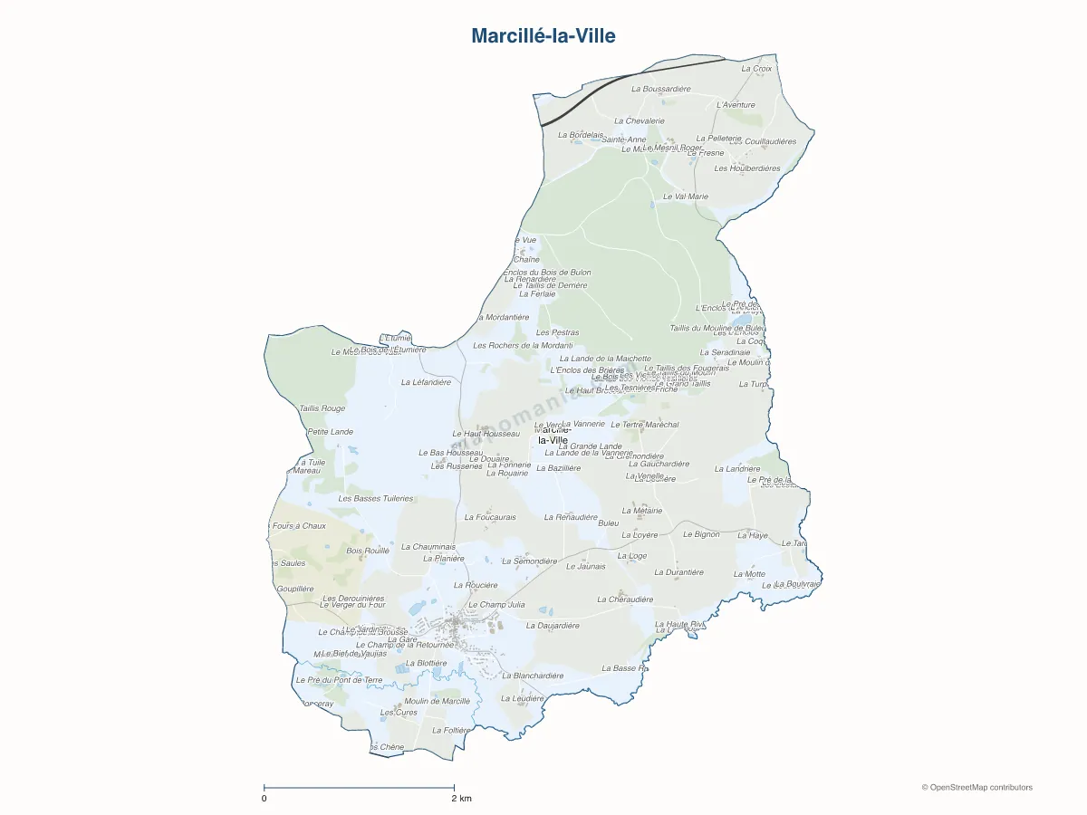 Carte de Marcillé-la-Ville à personnaliser