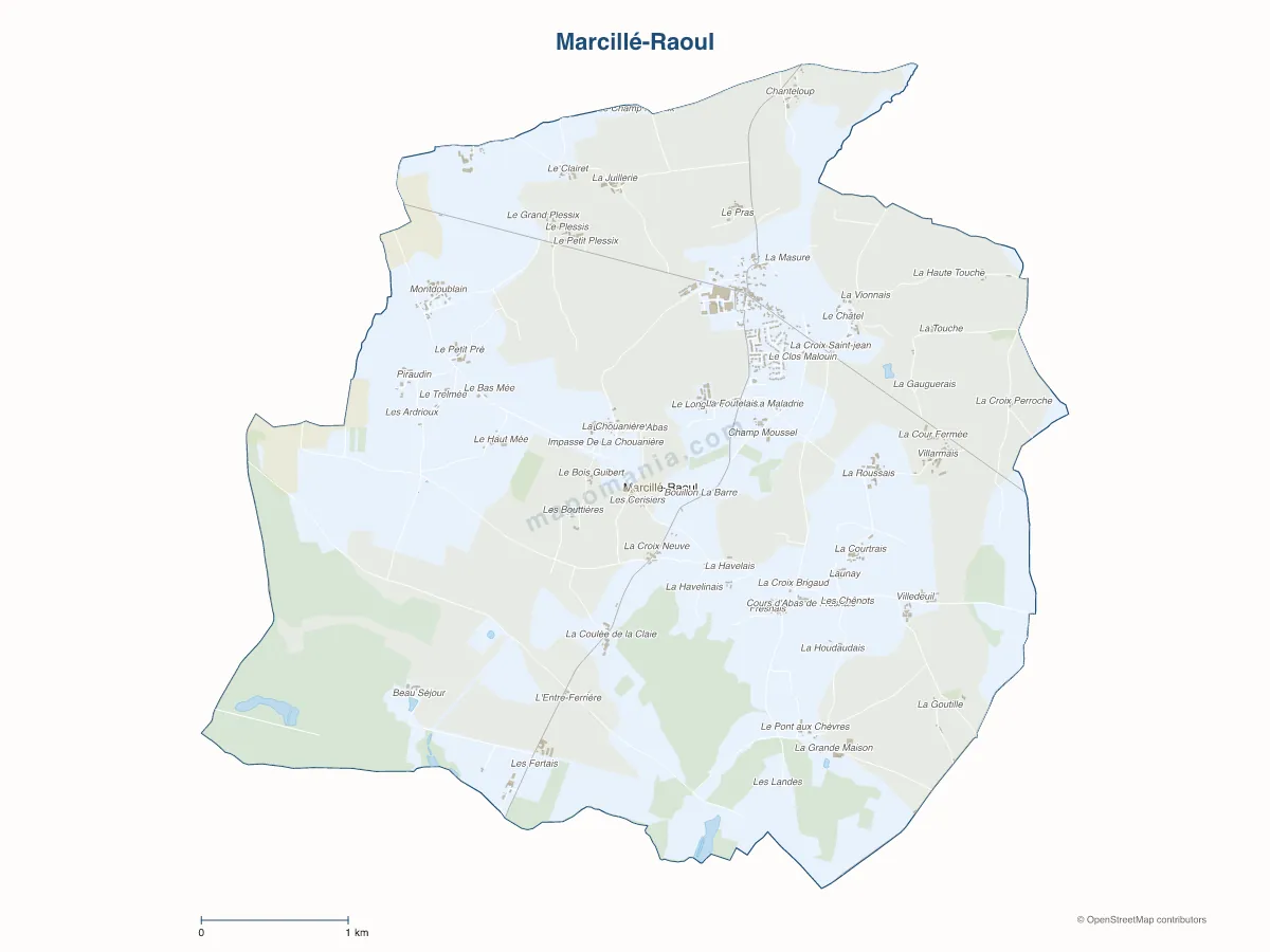 Carte de Marcillé-Raoul à personnaliser