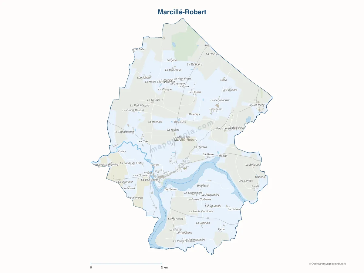 Carte de Marcillé-Robert à personnaliser