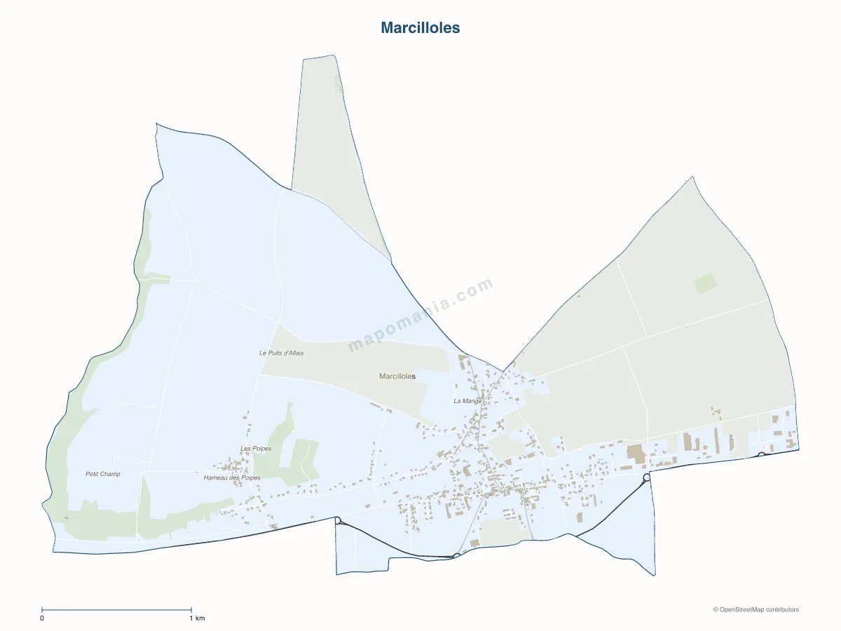 Carte de Marcilloles à personnaliser