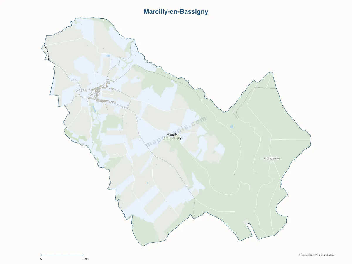 Carte de Marcilly-en-Bassigny à personnaliser