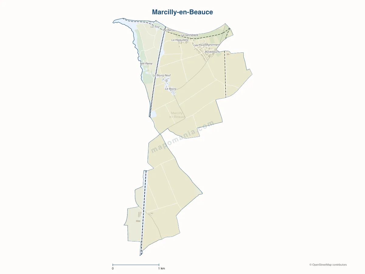 Carte de Marcilly-en-Beauce à personnaliser