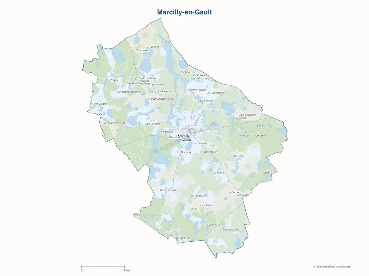 Carte de Marcilly-en-Gault à personnaliser