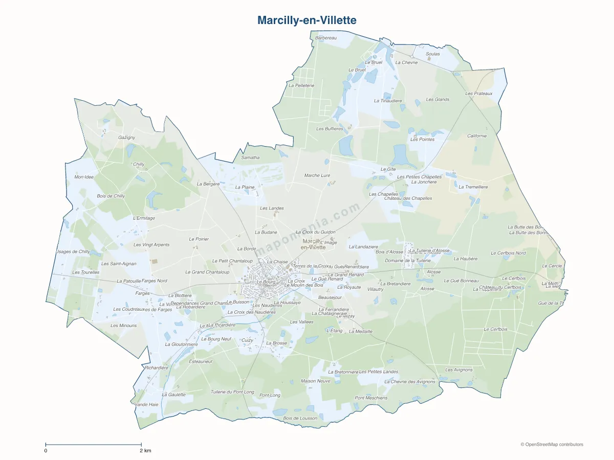 Carte de Marcilly-en-Villette à personnaliser