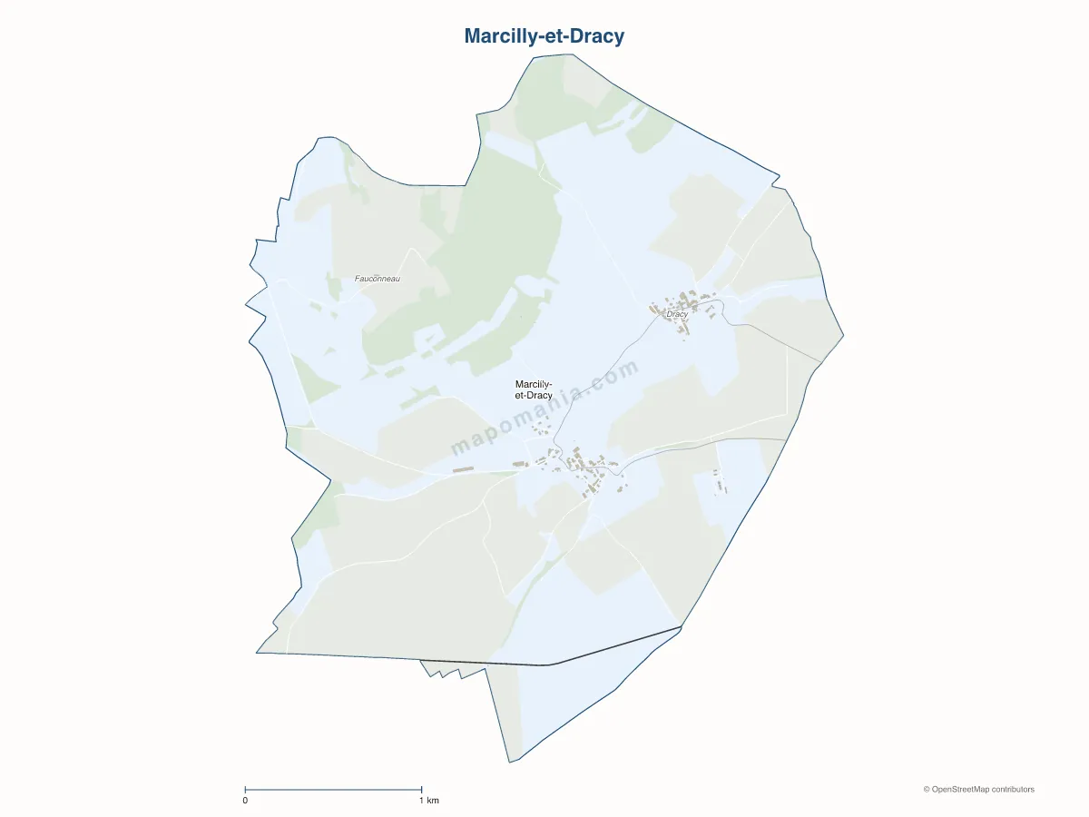 Carte de Marcilly-et-Dracy à personnaliser